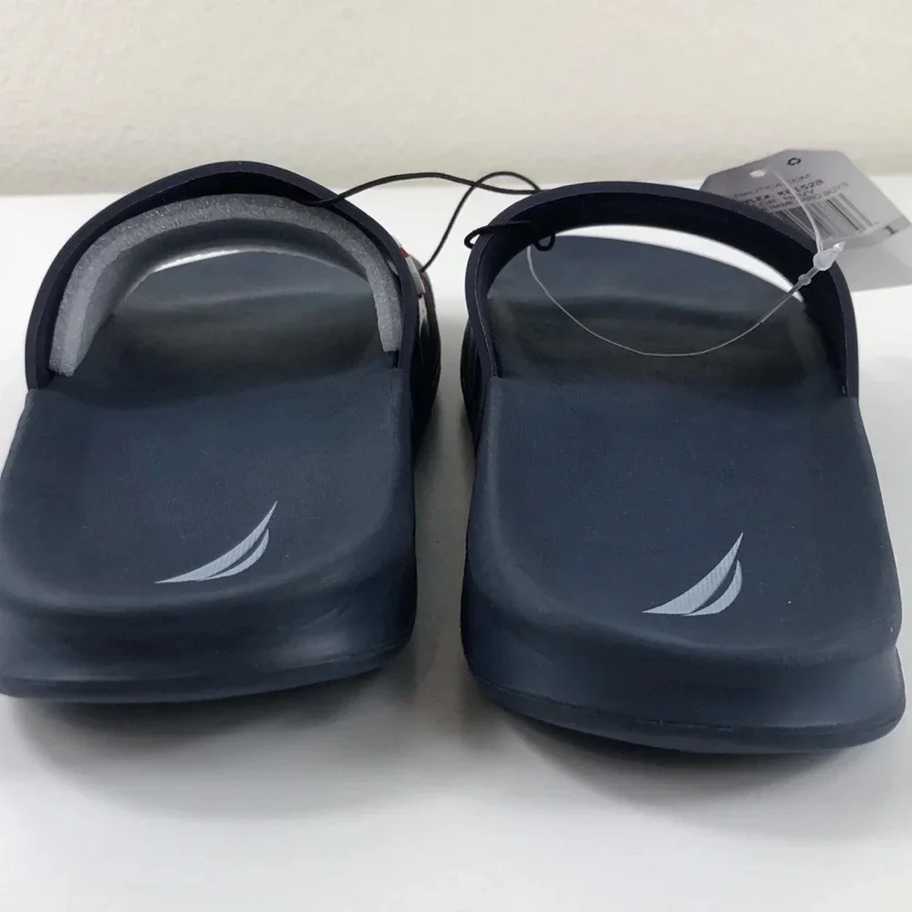 NEW Nautica Slides Boys Size 1 Slip-On Piro Sandals Athletic Athleisure